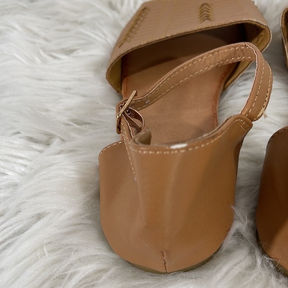 SR2 Huarache Flat Peep Toe Sandals Ankle Strap Brown Size 8 - Picture 7 of 11